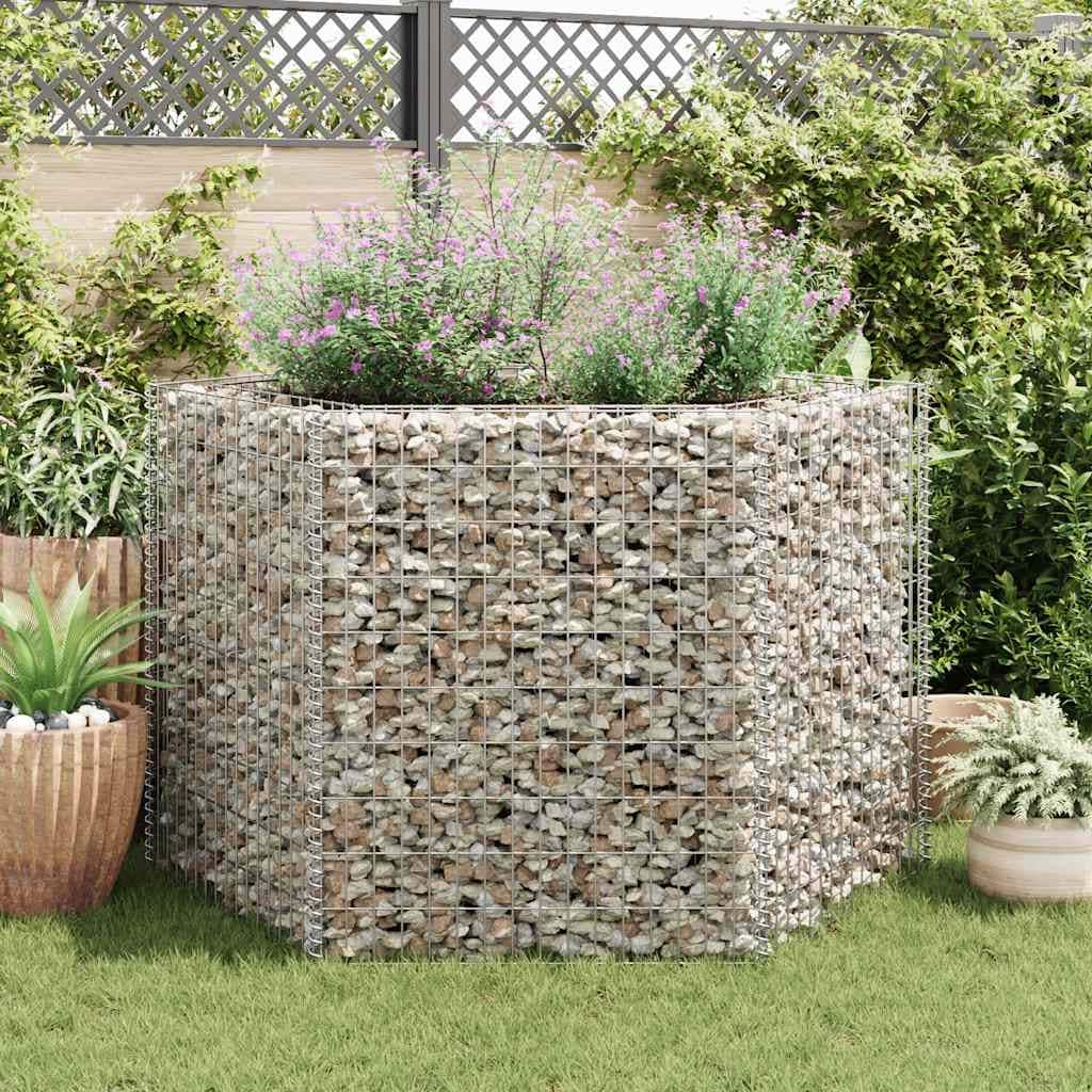 vidaXL Gabion Basket Hexagonal, 63x55.1x39.4 Inches - 63 x 55.1 x 39.4