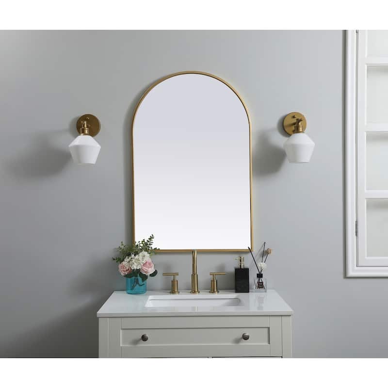 Indigo Home Metal Frame Arch Mirror 24x36 Inch