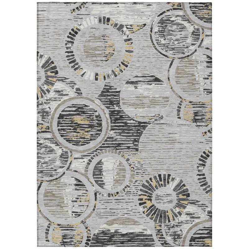 Machine Washable Indoor/ Outdoor Modern Grover Chantille Rug
