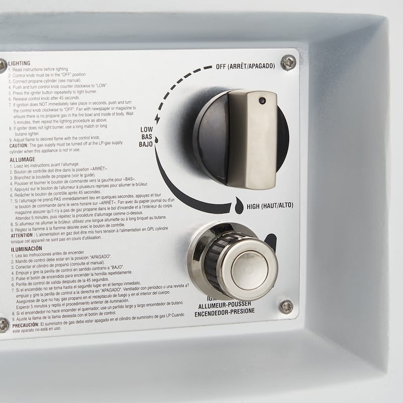 AVAWING 50,000 BTU Outdoor White Round Propane Fire Pit Table with Tank Holder