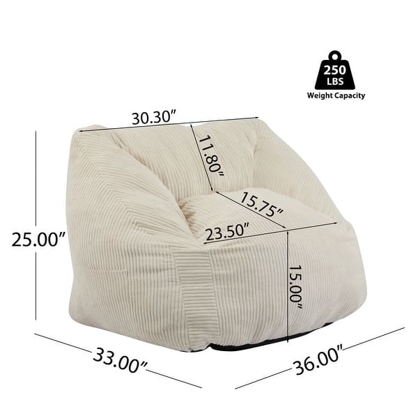 dimension image slide 0 of 2, Christopher Knight Home-Wolfeboro Fabric Bean Bag Chair