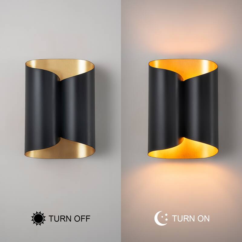 2-Light Matte Black Wall Sconce