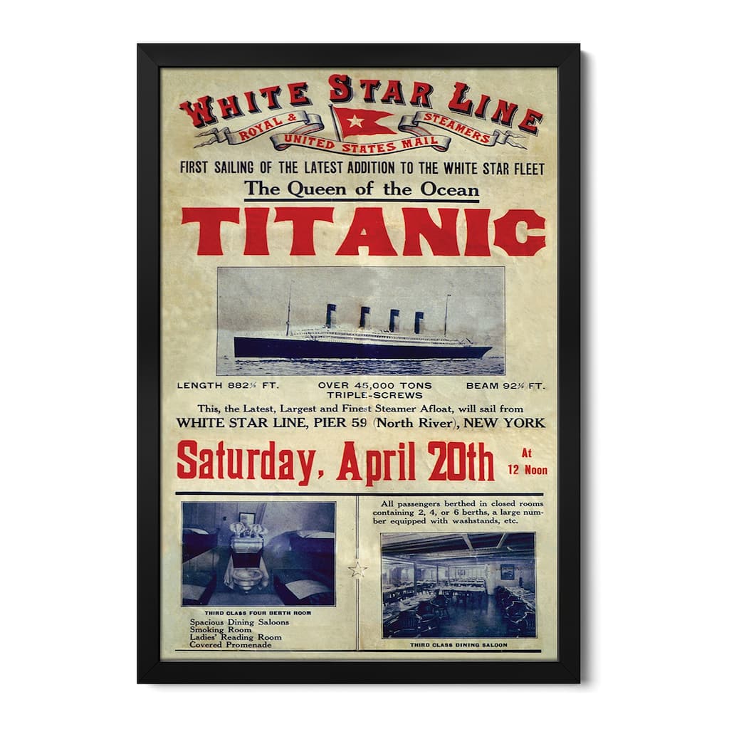1912 UK Titanic Poster Premium Framed Poster by The Advertising Archives