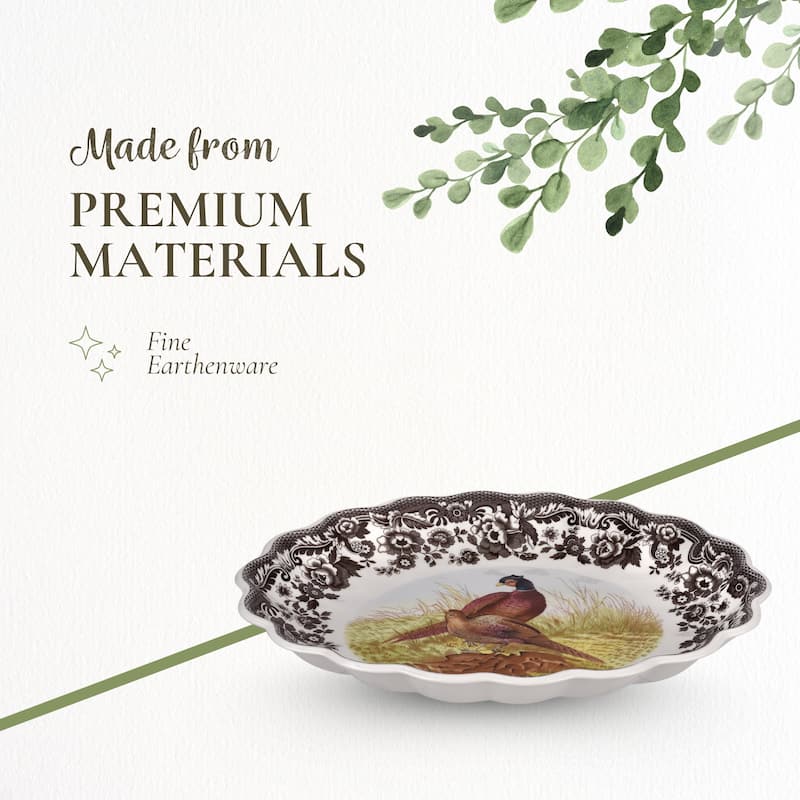 Spode Woodland Pheasant Oval Fluted Dish