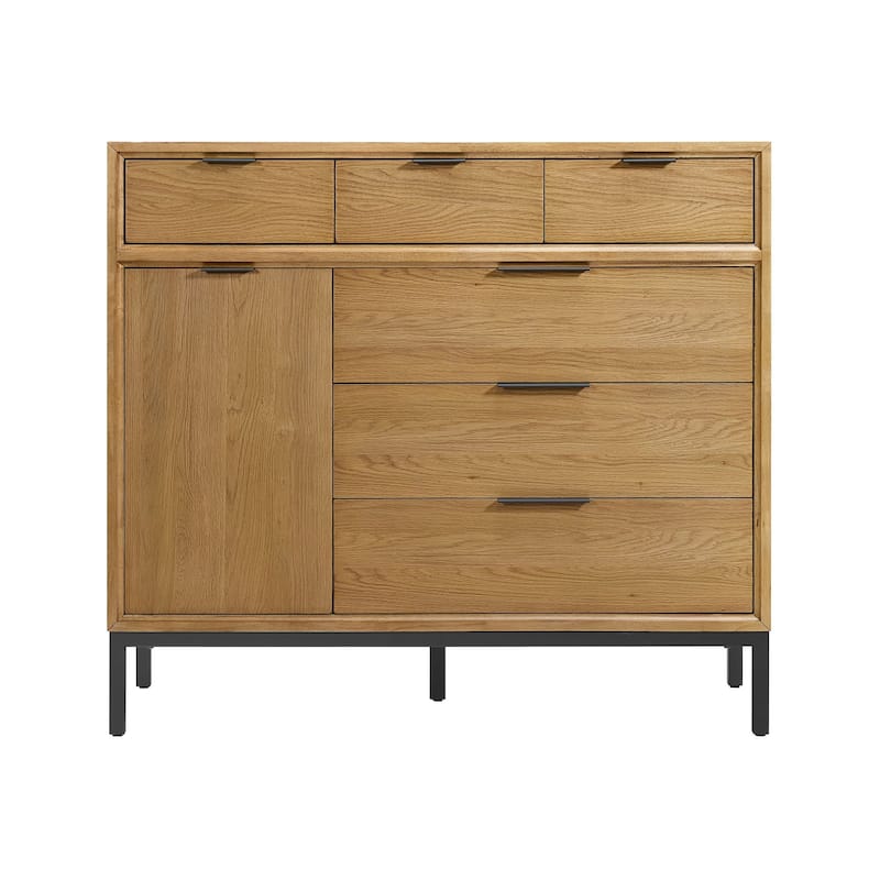 Newport 6-Drawer Gentleman's Chest, Natural Oak