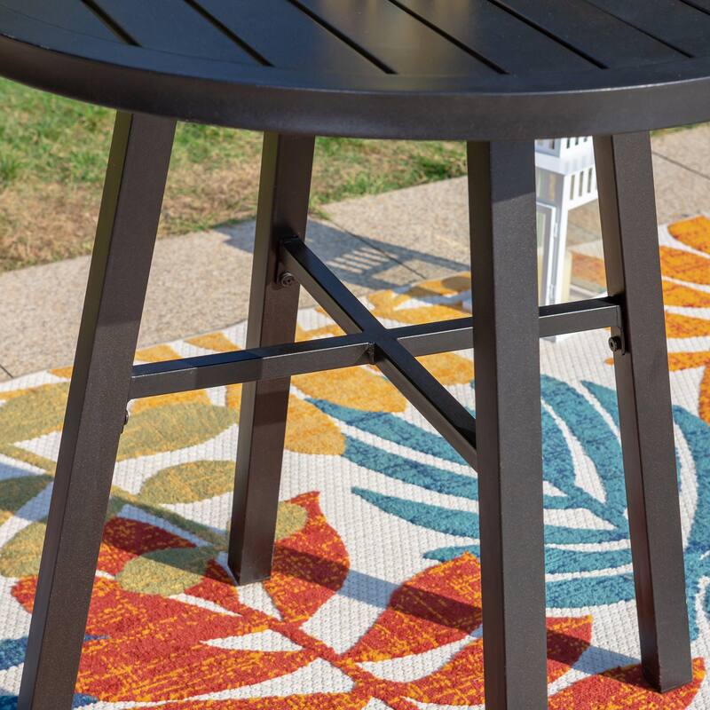 MAISON ARTS Outdoor Bistro Table Round Metal Patio Dining Table Small Side End Table Outdoor Furniture Table