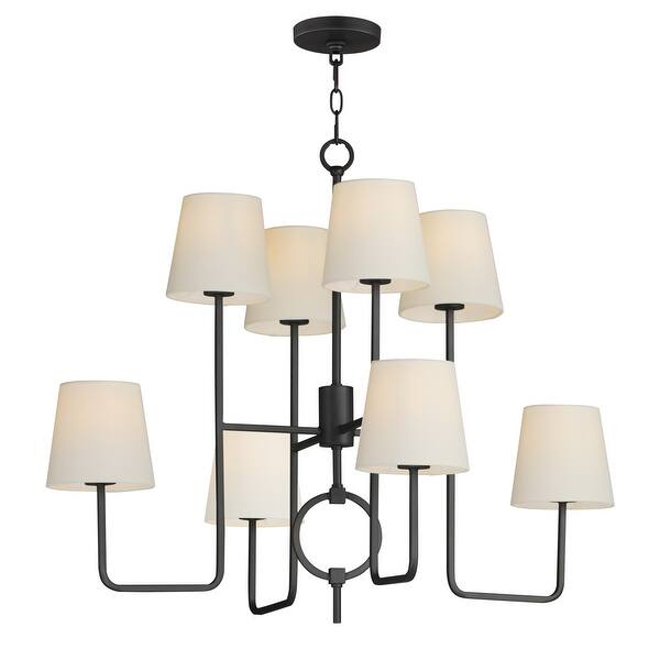 slide 2 of 4, Maxim 27728OF Paoli 8 Light 34" Wide Chandelier Charcoal Bronze