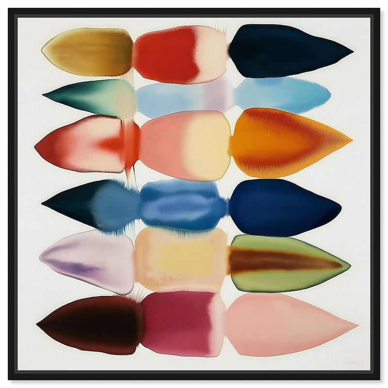 Watercolor Collage Canvas by Art Remedy - 24" x 24" - Black