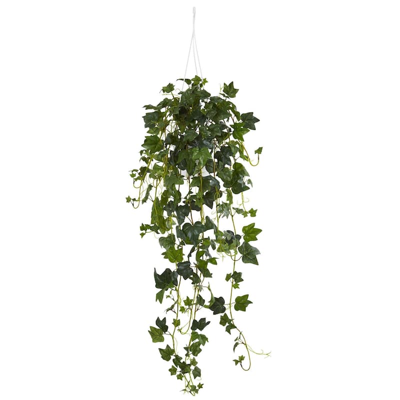 Artificial Hanging Plant Basket - Lush Greenery Indoor Outdoor Decor - 3.08ft.