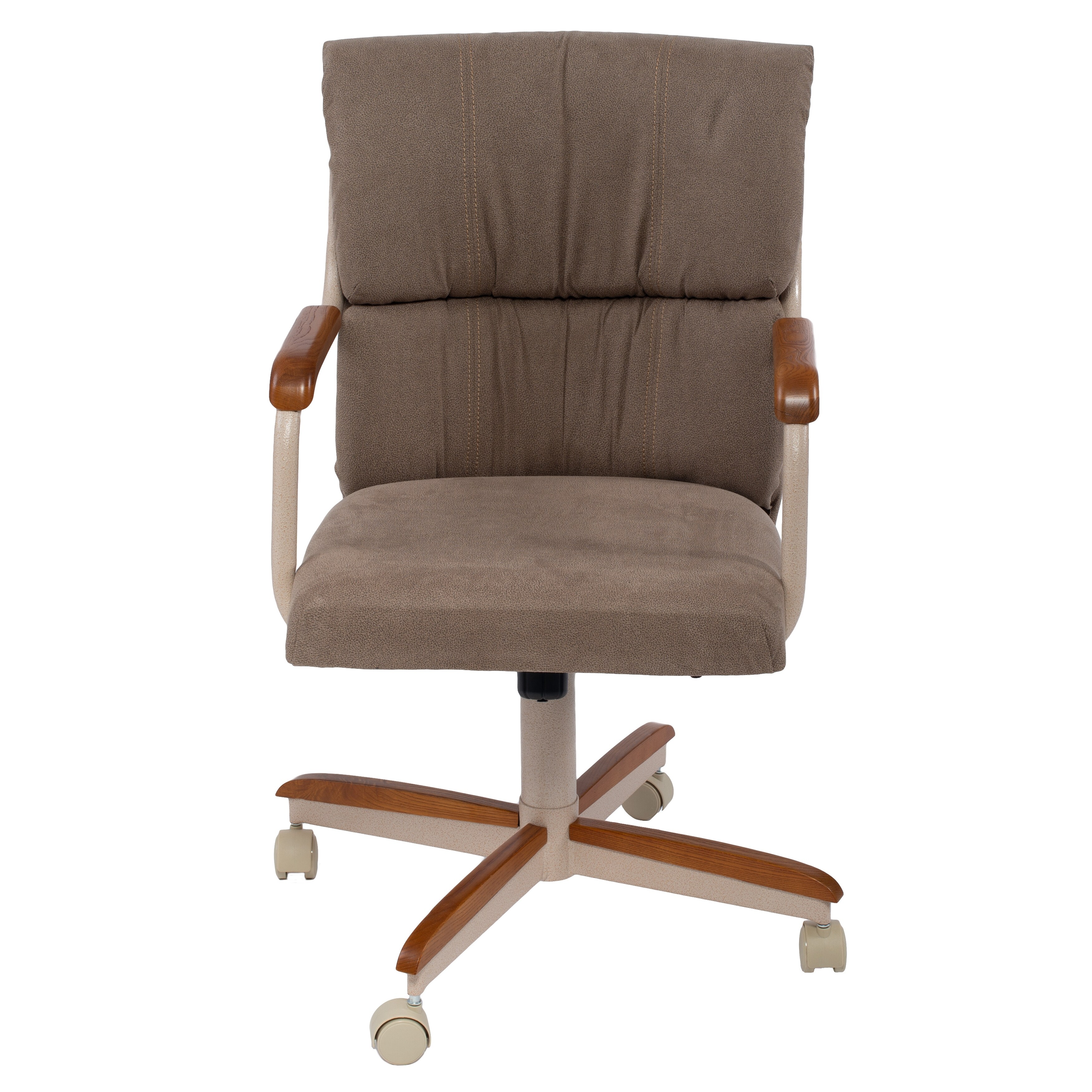 Shop Casual Brown Cushion Wood Metal Office Chair Caster Chair Overstock 20603053