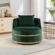 preview thumbnail 17 of 62, 360 Degree Swivel Accent Chair Velvet Modern Upholstered Barrel Chair Over-Sized Soft Chair with Seat Cushion Green