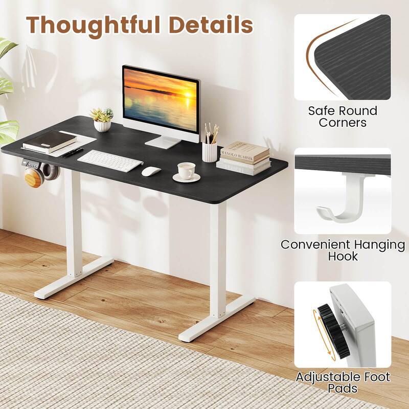 Costway 48” x 24” Electric Standing Desk with LED Display 2 Memory