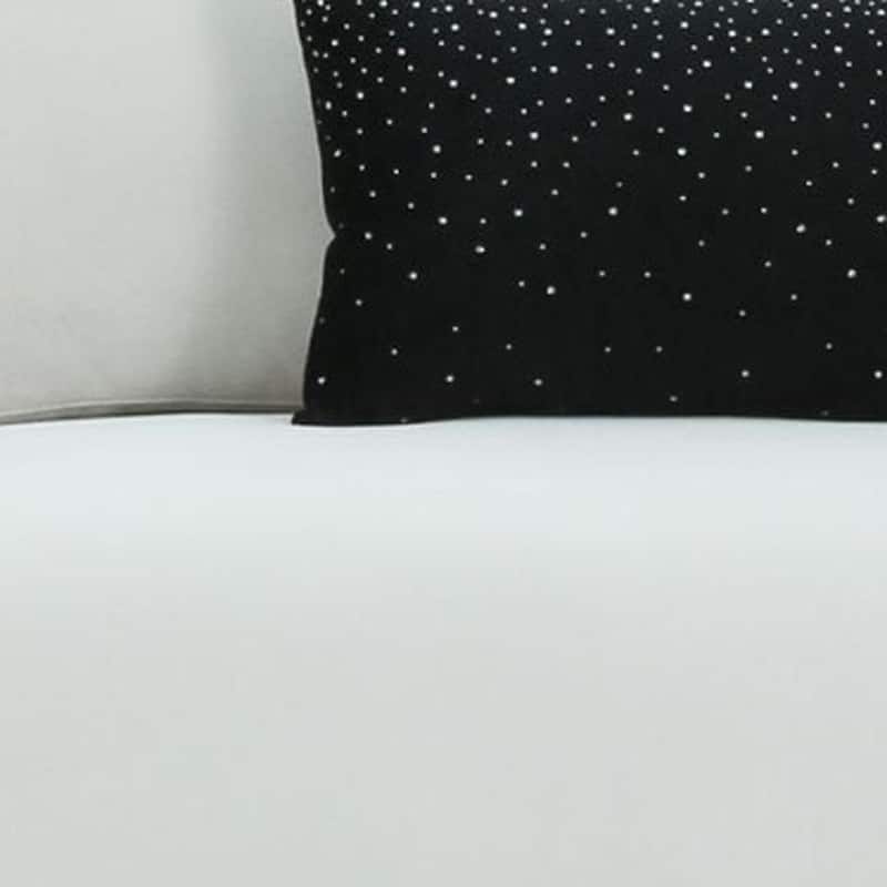 HomeRoots 89" White Sofa And Toss Pillows With Silver Legs