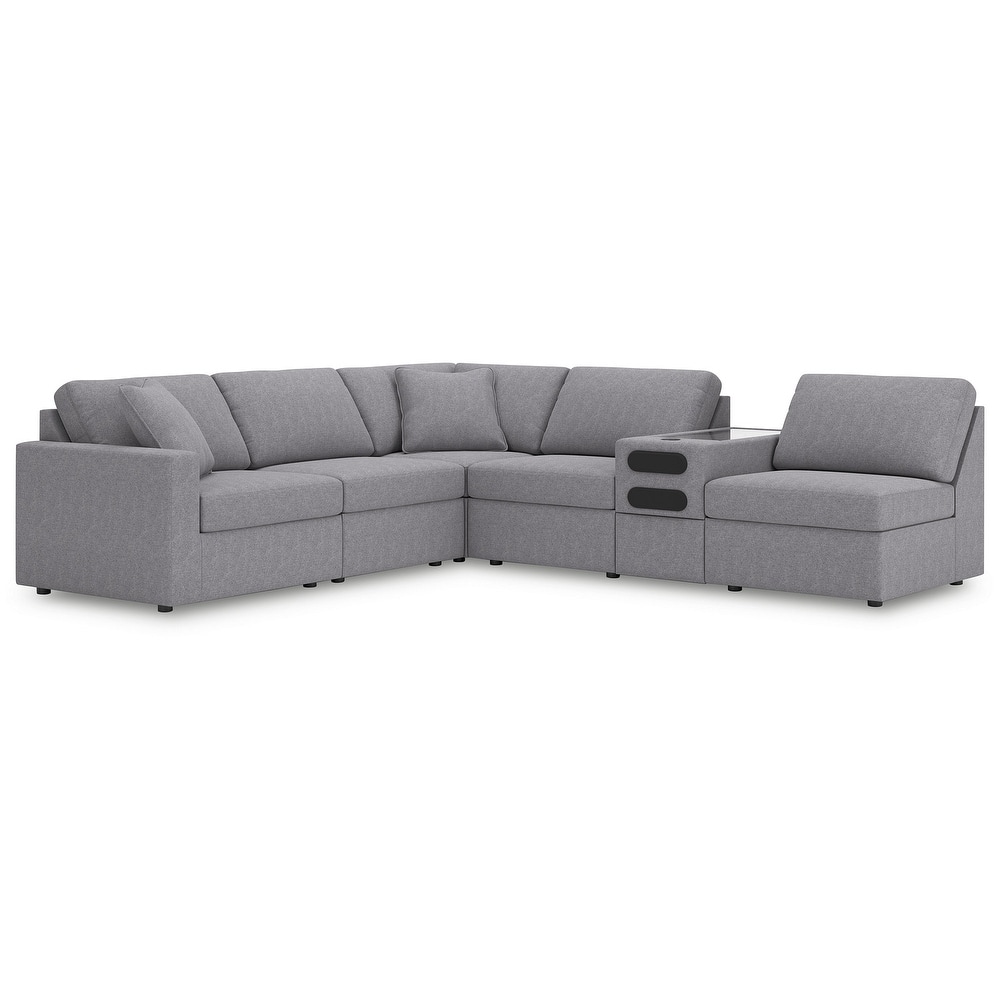 Signature Design by Ashley Modmax 6-Piece Sectional with Audio Console - 139" W x 86" D x 36" H