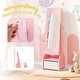 preview thumbnail 17 of 16, Costway Kids Vanity Set Princess Makeup Dressing Table & Chair Set - See Details