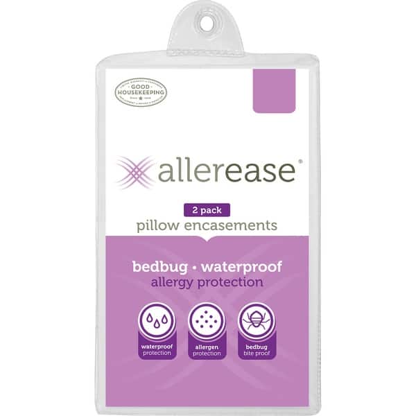 Allerease Pillow Protector, Zippered, Waterproof, Standard/Queen