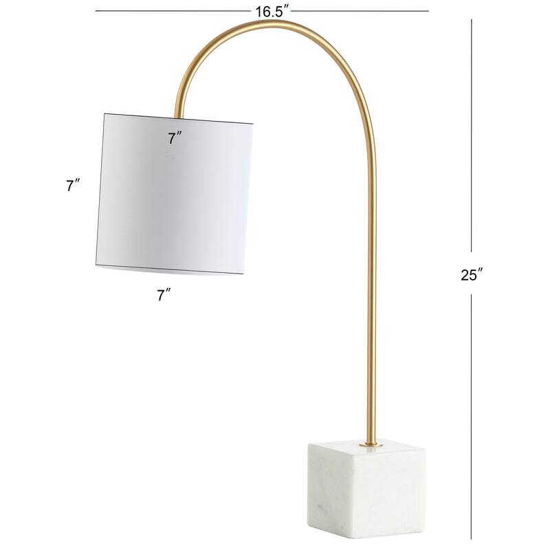 Jane 25" Marble/Brass LED Table Lamp by JONATHAN Y