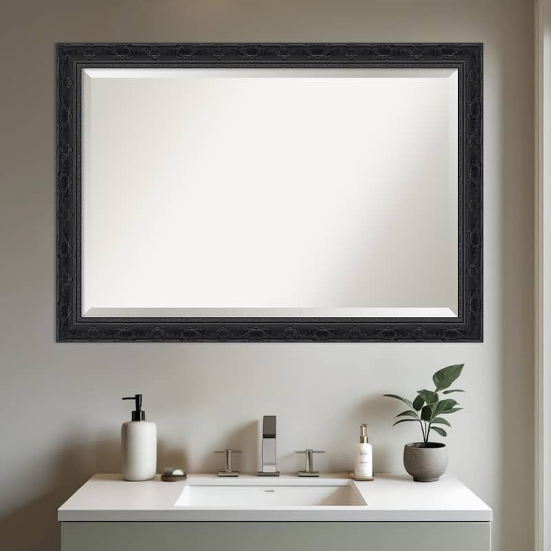 Filigree Beveled Framed Bathroom Vanity Wall Mirror
