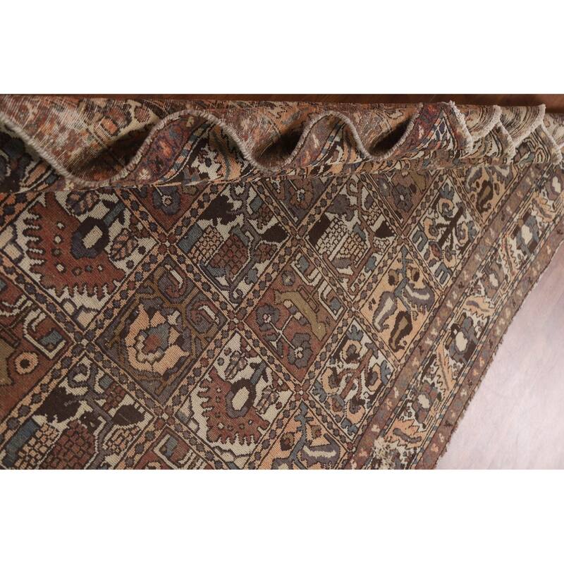 Garden Design Bakhtiari Persian Vintage Rug Hand-knotted Wool Carpet - 5'4" x 9'6"