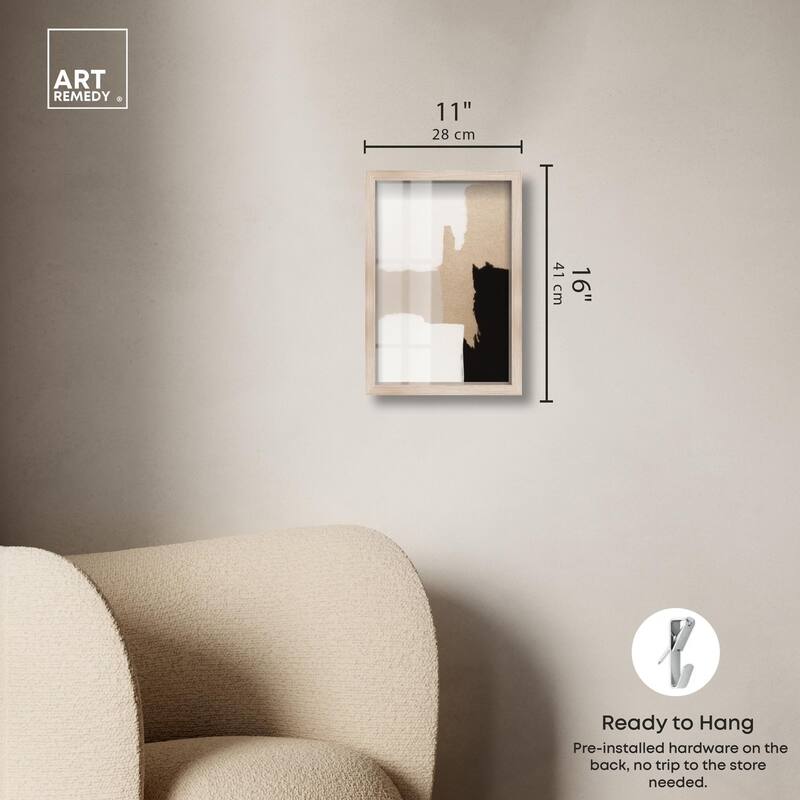 Beige and Black III Shadowbox by Art Remedy