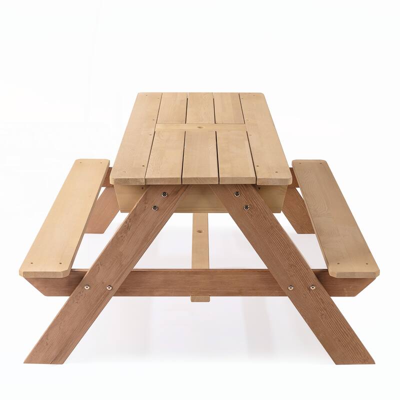 Kids Outdoor Picnic Table With Umbrella hole
