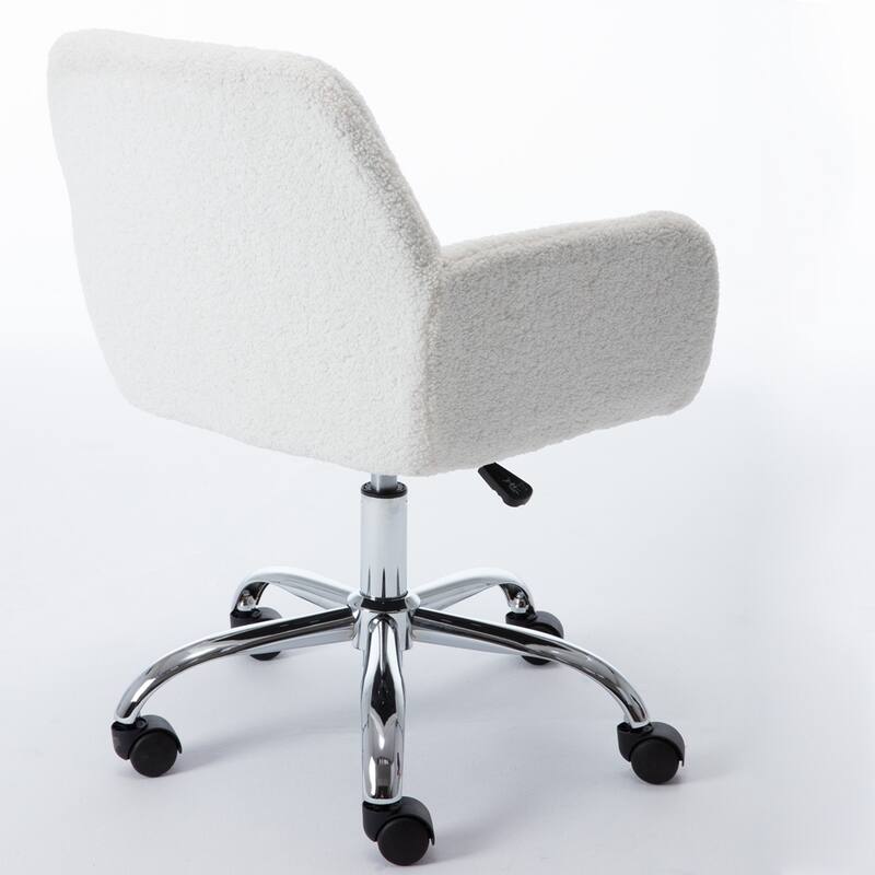 Faux Fur Home Office Chair,Fluffy Fuzzy Comfortable Makeup Vanity Chair ,Swivel Desk Chair Height Adjustable Dressing Chair