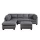 preview thumbnail 15 of 38, L-shape Reversible Sectional Sofa with Storage Ottoman Rivet Ornament