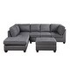 preview thumbnail 8 of 18, Space Saving Reversible Sectional Sofa with Storage Ottoman
