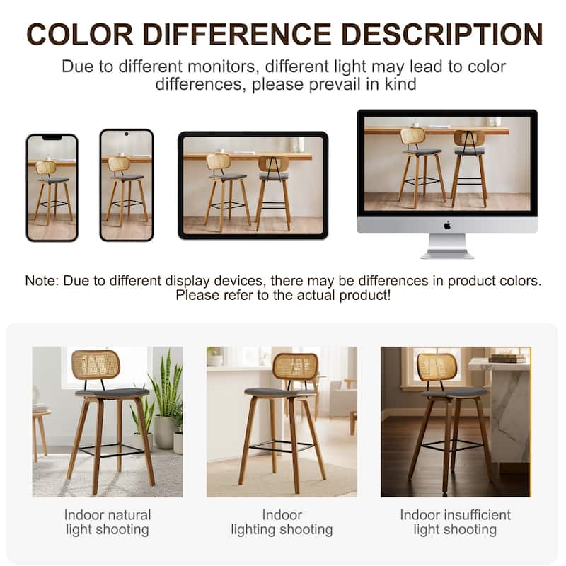 26-Inch Upholstered Counter/ Bar Stools Set of 2 or 3 - 35.1"H x 17.7"W x 19.5"D