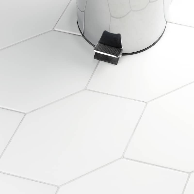 Merola Tile Textile Basic Kayak White 6-1/2" x 12-1/2" Porcelain Floor and Wall Tile