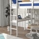 preview thumbnail 16 of 28, Full Size Wood Loft Bed with built-in desk, Safety Guardrails and Ladder for Kids, Boys and Girls
