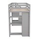 preview thumbnail 11 of 9, Twin size Loft Bed with Storage Drawers, Kid's Bed with Stairs, Pine Wooden Bed Frame with Shelves for Bedroom, Gray