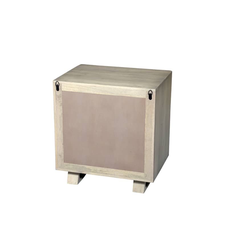 Modern Solid Wood Nightstand with 2 Drawers