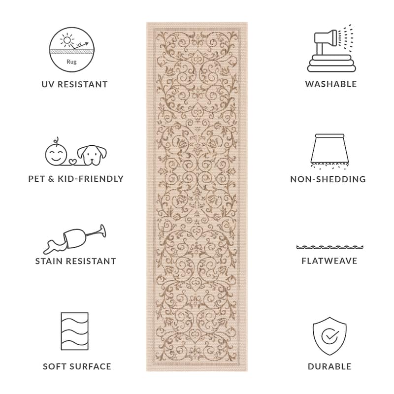 SAFAVIEH Courtyard Miljeta Indoor/ Outdoor Waterproof Patio Backyard Rug