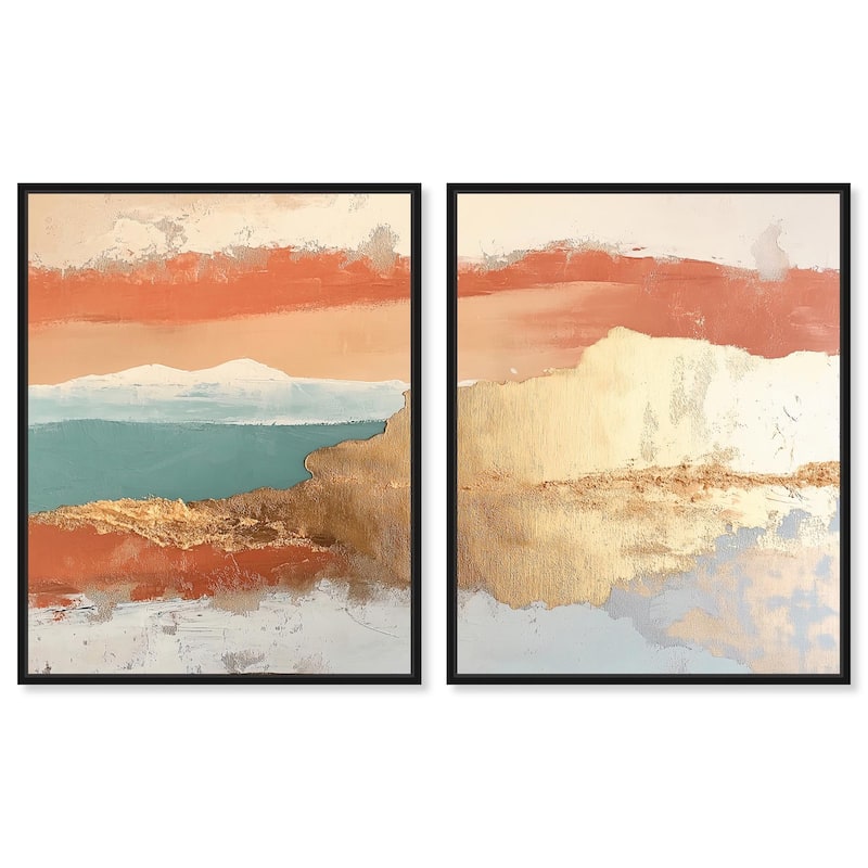 Earthy Glow I Canvas Set of 2 by Art Remedy - 16" x 20" - Black