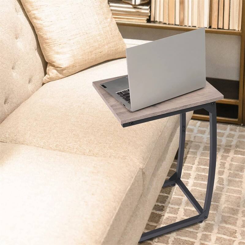 C Shaped End Table Side Table - 15.4"D x 11.4"W x 23.2"H