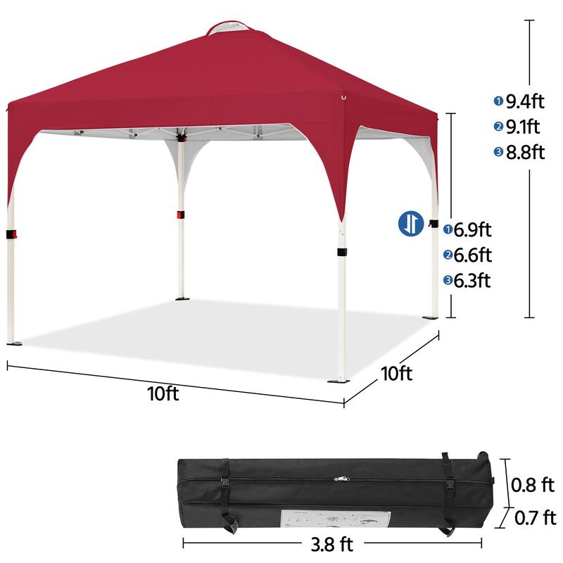 Yaheetech 10x10ft Outdoor Pop-Up Canopy Tent with Stakes Sandbags