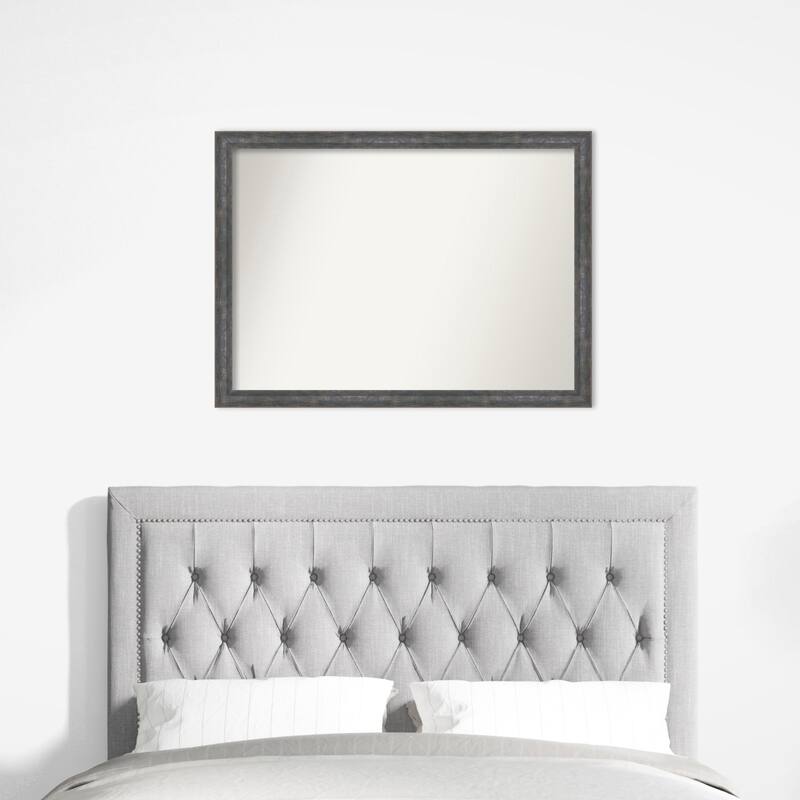 Angled Non-Beveled Wood Framed Wall Mirror