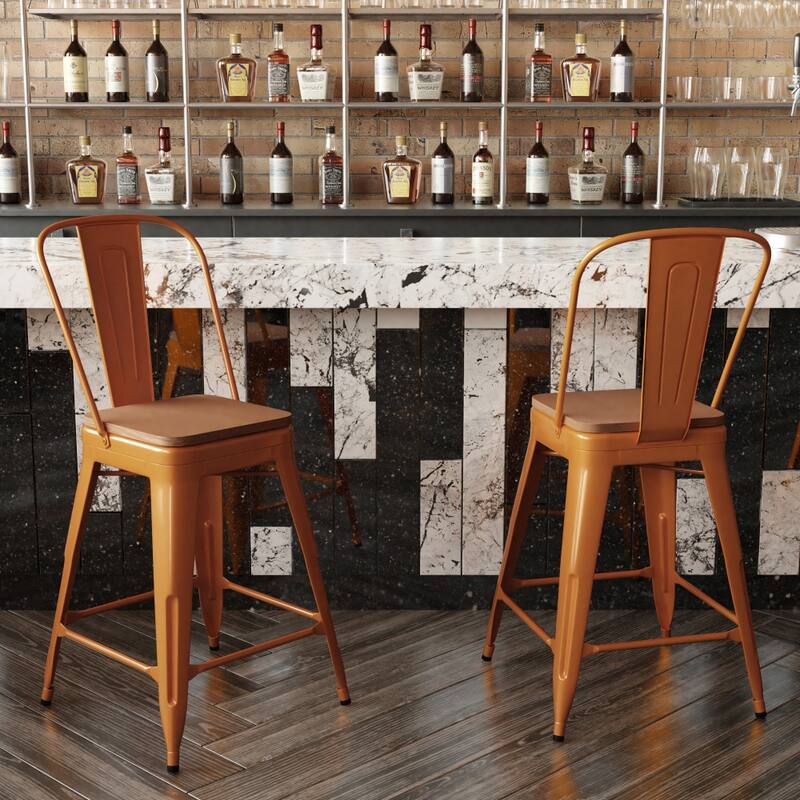 All-Weather Commercial Counter Stool with Removable Back & Poly Resin Seat