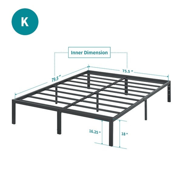18 inch metal store bed frame queen
