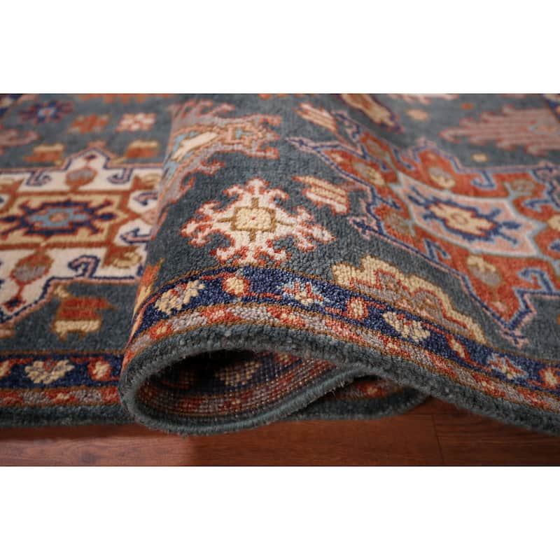 Geometric Oushak Indian Accent Rug Handmade Wool Carpet - 4'1" x 6'2"