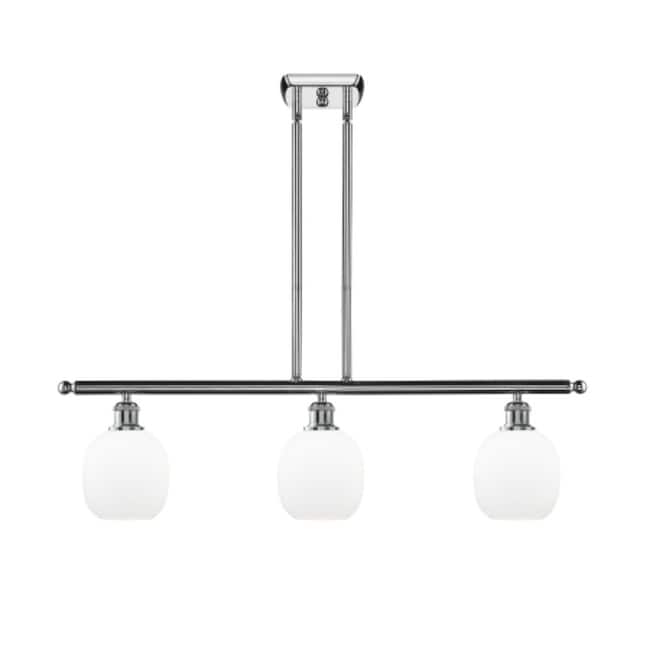 Innovations Lighting Belfast 3 Light 36" Wide Linear Chandelier - Polished Chrome / Matte White