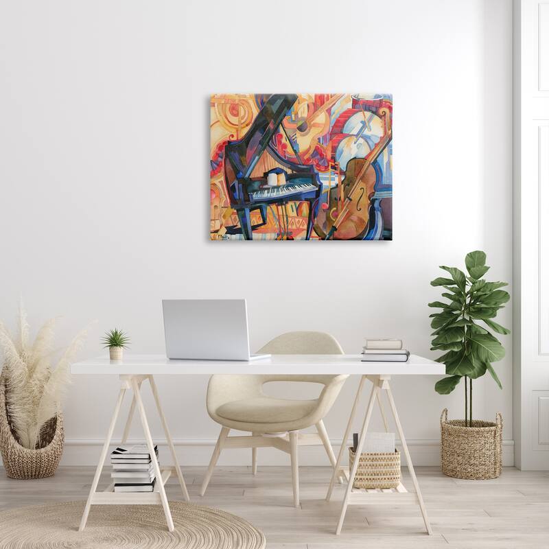 Stupell Big City Music Piano Cubism Stretched Canvas Wall Art, Design by Paul Brent