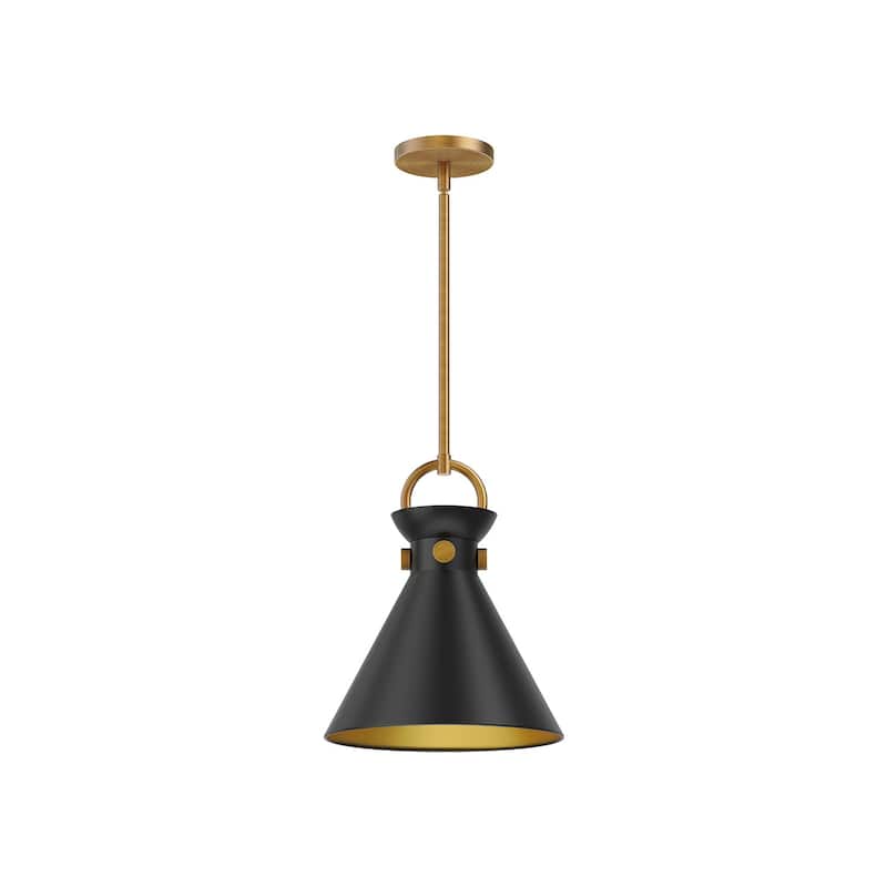 Alora Lighting PD412011 Emerson 11" Wide Pendant - Aged Gold / Matte Black
