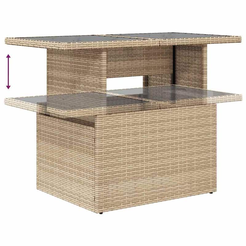 vidaXL Patio Sofa Set with Cushions Outdoor Furniture 5 Piece Poly Rattan - 21.7 x 39.4 x 28.7