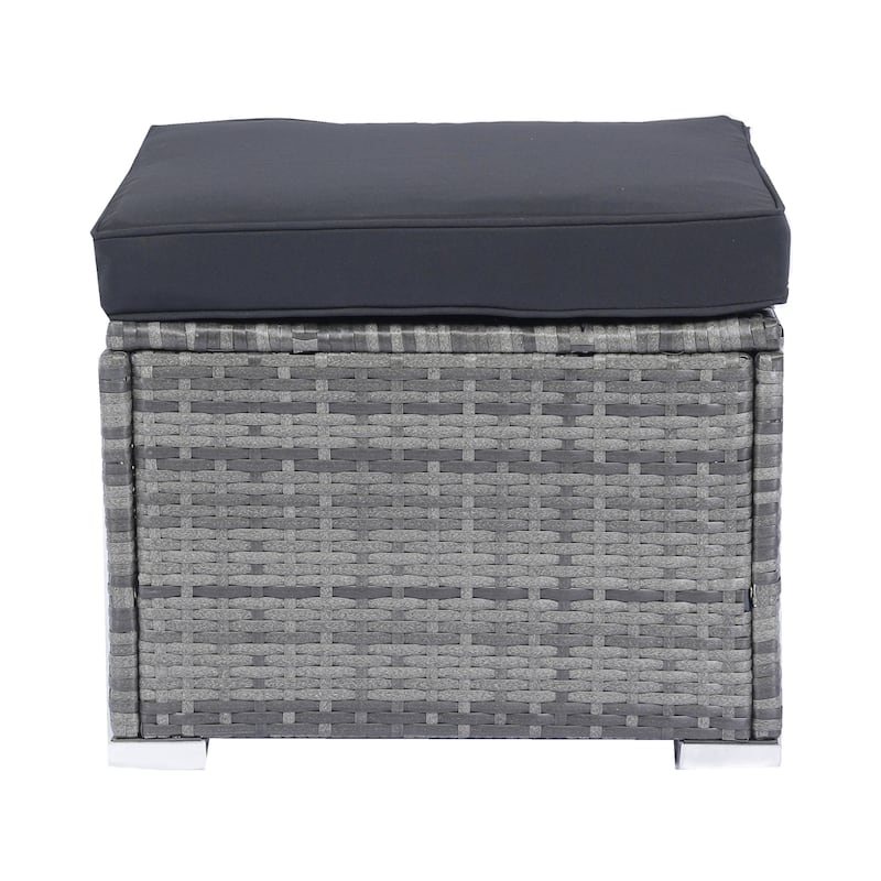 8 Piece Patio Sectional Wicker Rattan Outdoor Furniture Sofa Set with One Storage Box Under Seat