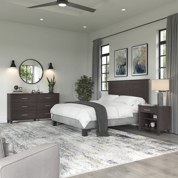 slim fit dress slacks ESF Italia Nicole King Size Gray Bedroom Set (Bed + Dresser + Mirror +  Nightstand)
