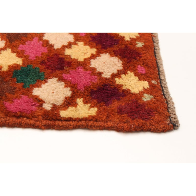 ECARPETGALLERY Hand-knotted Afghan Burnt Orange Wool Rug - 2'9 x 9'7
