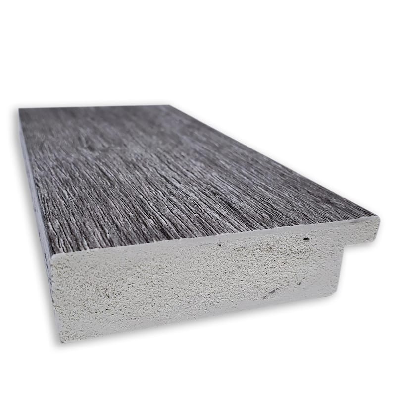 Non-Beveled Wood Full Length Floor Leaner Mirror - Bark Rustic Char Narrow Frame