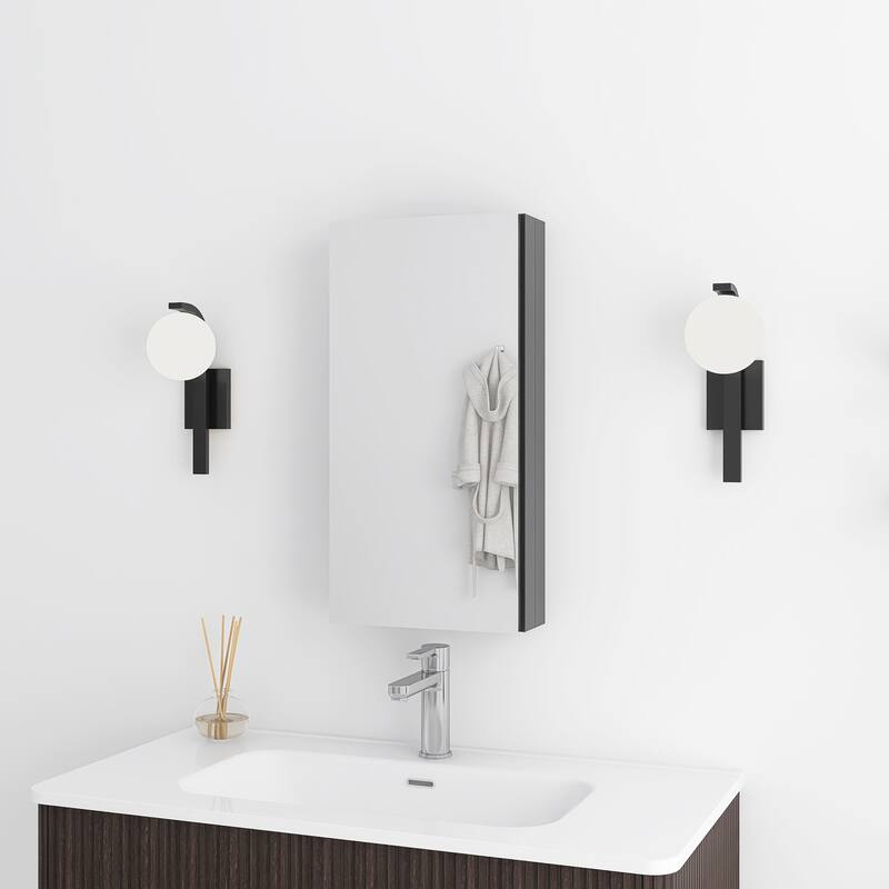 Rectangular Aluminum Medicine Cabinet with Mirror